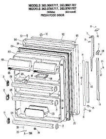 Fresh Food Door parts for Kenmore Refrigerator 363.9661717 (3639661717, 363 9661717) from AppliancePartsPros.com