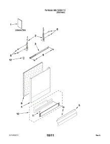 Door And Panel Parts parts for Kenmore Dishwasher 662.13023K112 (66213023K112, 662 13023K112) from AppliancePartsPros.com