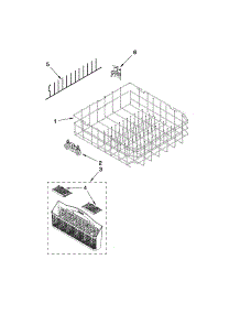 Lower Rack Parts parts for Kenmore Dishwasher 662.13049K112 (66213049K112, 662 13049K112) from AppliancePartsPros.com