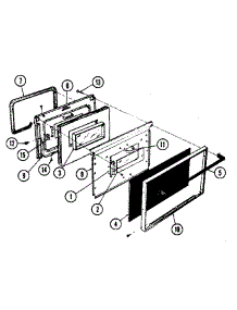 Door parts for Kenmore Gas Range 663.38(1988) (66338(1988), 663 38(1988)) from AppliancePartsPros.com