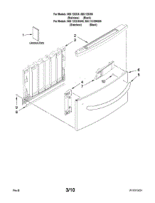 Front Panel Parts parts for Kenmore Dishwasher 665.133395 (665133395, 665 133395) from AppliancePartsPros.com