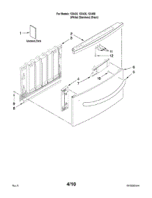Front Panel Parts parts for Kenmore Dishwasher 665.133425 (665133425, 665 133425) from AppliancePartsPros.com