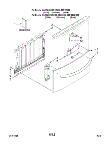 Front Panel Parts parts for Kenmore Dishwasher 665.13343K606 (66513343K606, 665 13343K606) from AppliancePartsPros.com