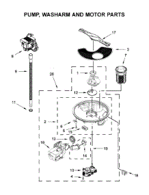 Pump, Washarm And Motor Parts parts for Kenmore Dishwasher 665.13355N020 (66513355N020, 665 13355N020) from AppliancePartsPros.com