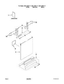 Door And Panel Parts parts for Kenmore Dishwasher 665.13362K111 (66513362K111, 665 13362K111) from AppliancePartsPros.com