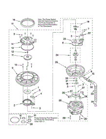 Pump And Motor Parts parts for Kenmore Dishwasher 665.13402K901 (66513402K901, 665 13402K901) from AppliancePartsPros.com