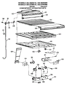 Comparment Separator / Divider Block parts for Kenmore Refrigerator 363.9605889 (3639605889, 363 9605889) from AppliancePartsPros.com