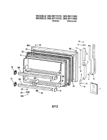 Freezer Door parts for Kenmore Refrigerator 363.9611513 (3639611513, 363 9611513) from AppliancePartsPros.com
