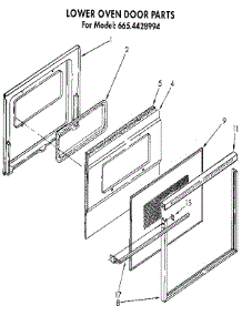 Lower Oven Door parts for Kenmore Wall Oven 665.4428994 (6654428994, 665 4428994) from AppliancePartsPros.com