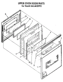 Upper Oven Door parts for Kenmore Wall Oven 665.4428995 (6654428995, 665 4428995) from AppliancePartsPros.com