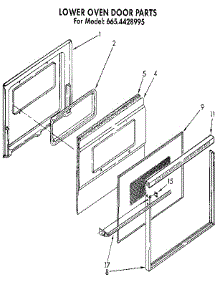 Lower Oven Door parts for Kenmore Wall Oven 665.4428995 (6654428995, 665 4428995) from AppliancePartsPros.com