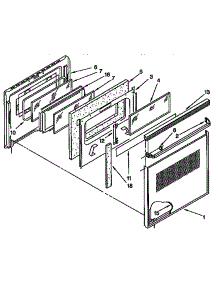 Upper Oven Door parts for Kenmore Wall Oven 665.4428997 (6654428997, 665 4428997) from AppliancePartsPros.com