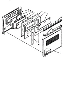 Upper Oven Door parts for Kenmore Range 665.4428998 (6654428998, 665 4428998) from AppliancePartsPros.com
