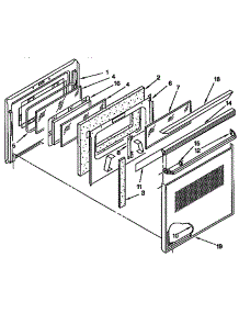 Electric Oven Door parts for Kenmore Range 665.4433450 (6654433450, 665 4433450) from AppliancePartsPros.com