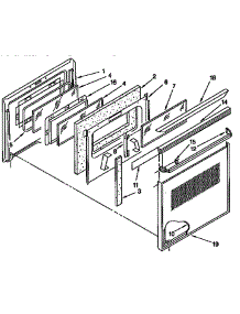 Electric Oven Door parts for Kenmore Range 665.4433452 (6654433452, 665 4433452) from AppliancePartsPros.com