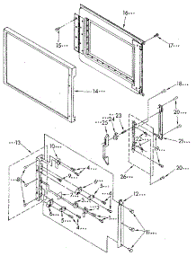 Microwave Door And Latch parts for Kenmore Range 665.4438890 (6654438890, 665 4438890) from AppliancePartsPros.com