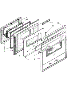 Lower Electric Oven Door parts for Kenmore Range 665.4438890 (6654438890, 665 4438890) from AppliancePartsPros.com