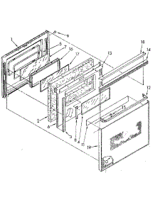 Electric Oven Door parts for Kenmore Wall Oven 665.4438911 (6654438911, 665 4438911) from AppliancePartsPros.com