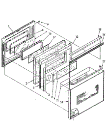 Electric Oven Door parts for Kenmore Wall Oven 665.4438912 (6654438912, 665 4438912) from AppliancePartsPros.com
