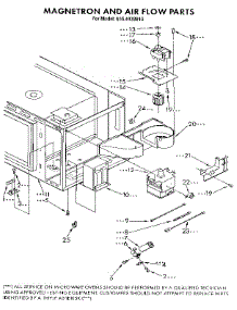 Magnetron And Air Flow parts for Kenmore Wall Oven 665.4438914 (6654438914, 665 4438914) from AppliancePartsPros.com