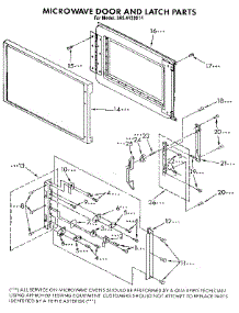 Microwave Door And Latch parts for Kenmore Wall Oven 665.4438914 (6654438914, 665 4438914) from AppliancePartsPros.com