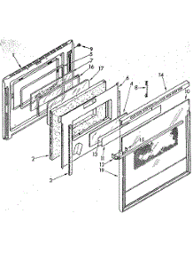 Lower Electric Oven Door parts for Kenmore Microwave 665.4438990 (6654438990, 665 4438990) from AppliancePartsPros.com