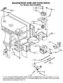 Magnetron And Air Flow parts for Kenmore Wall Oven 665.4438996 (6654438996, 665 4438996) from AppliancePartsPros.com