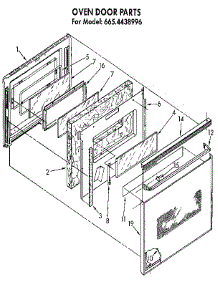 Oven Door parts for Kenmore Wall Oven 665.4438996 (6654438996, 665 4438996) from AppliancePartsPros.com