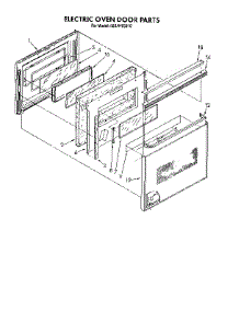 Electric Oven Door parts for Kenmore Wall Oven 665.4493310 (6654493310, 665 4493310) from AppliancePartsPros.com