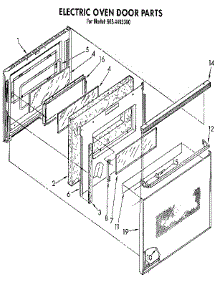 Electric Oven Door parts for Kenmore Wall Oven 665.4493390 (6654493390, 665 4493390) from AppliancePartsPros.com