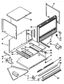 Microwave Cabinet And Air Flow parts for Kenmore Wall Oven 665.4493392 (6654493392, 665 4493392) from AppliancePartsPros.com
