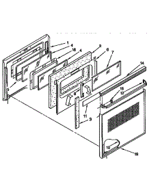 Electric Oven Door parts for Kenmore Range 665.4493393 (6654493393, 665 4493393) from AppliancePartsPros.com
