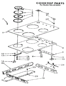 Cooktop parts for Kenmore Wall Oven 665.4558952 (6654558952, 665 4558952) from AppliancePartsPros.com