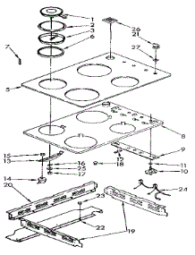 Cooktop parts for Kenmore Wall Oven 665.4558993 (6654558993, 665 4558993) from AppliancePartsPros.com