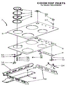 Cooktop parts for Kenmore Wall Oven 665.4558994 (6654558994, 665 4558994) from AppliancePartsPros.com