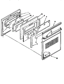 Oven Door parts for Kenmore Range 665.45759690 (66545759690, 665 45759690) from AppliancePartsPros.com