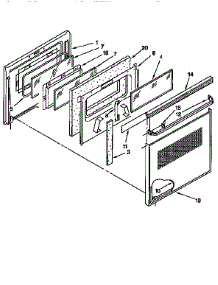 Oven Door parts for Kenmore Range 665.45759691 (66545759691, 665 45759691) from AppliancePartsPros.com