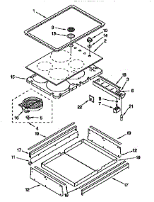 Cooktop parts for Kenmore Range 665.45759691 (66545759691, 665 45759691) from AppliancePartsPros.com