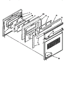 Oven Door parts for Kenmore Wall Oven 665.4579350 (6654579350, 665 4579350) from AppliancePartsPros.com