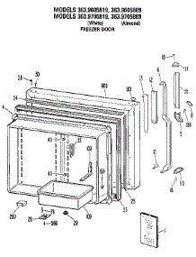Freezer Door parts for Kenmore Refrigerator 363.9705819 (3639705819, 363 9705819) from AppliancePartsPros.com