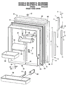 Fresh Food Door parts for Kenmore Refrigerator 363.9705889 (3639705889, 363 9705889) from AppliancePartsPros.com