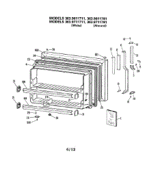 Freezer Door parts for Kenmore Refrigerator 363.9711711 (3639711711, 363 9711711) from AppliancePartsPros.com