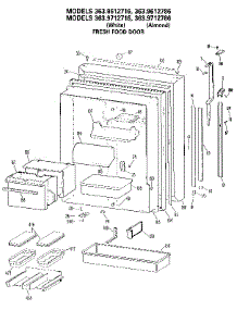 Fresh Food Door parts for Kenmore Refrigerator 363.9712716 (3639712716, 363 9712716) from AppliancePartsPros.com