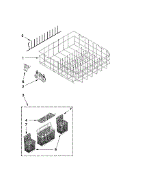 Lower Rack Parts parts for Kenmore Dishwasher 665.13962K011 (66513962K011, 665 13962K011) from AppliancePartsPros.com