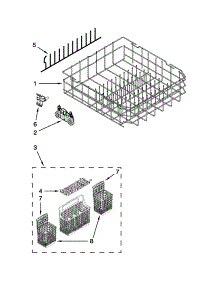 Lower Rack Parts parts for Kenmore Dishwasher 665.13962K013 (66513962K013, 665 13962K013) from AppliancePartsPros.com