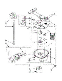 Pump, Washarm And Motor Parts parts for Kenmore Dishwasher 665.13963K011 (66513963K011, 665 13963K011) from AppliancePartsPros.com