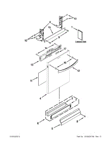 Door Panel Parts parts for Kenmore Dishwasher 665.13963K013 (66513963K013, 665 13963K013) from AppliancePartsPros.com