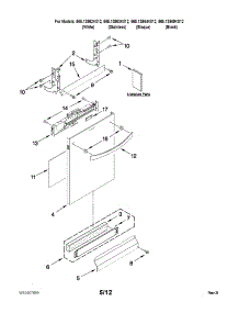 Door And Panel Parts parts for Kenmore Dishwasher 665.13964K012 (66513964K012, 665 13964K012) from AppliancePartsPros.com
