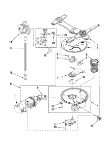 Pump, Washarm And Motor Parts parts for Kenmore Dishwasher 665.13964K017 (66513964K017, 665 13964K017) from AppliancePartsPros.com
