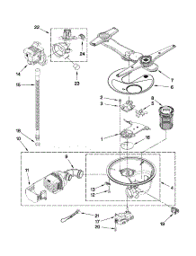 Pump, Washarm And Motor Parts parts for Kenmore Dishwasher 665.13966K010 (66513966K010, 665 13966K010) from AppliancePartsPros.com
